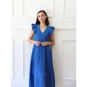 Mille Resort & Travel Catalina Blue Gauze Dress Size XS